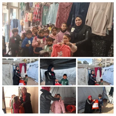 توفير ملابس شتوية للأطفال النازحين